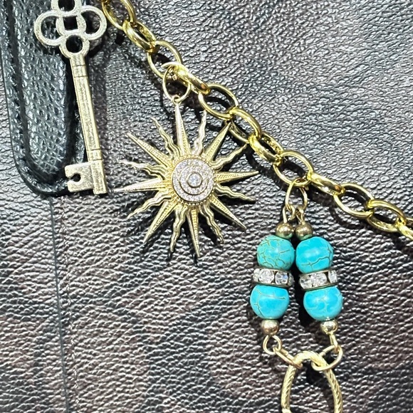 Gold Filled Purse Chain with Multi Charms colorful Women Handbag Charms - Picture 8 of 11